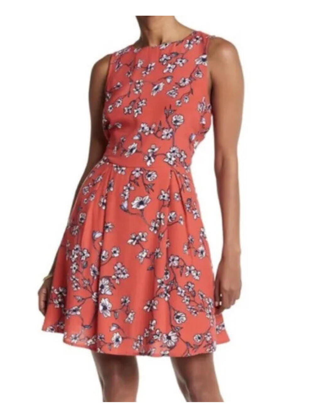 Cupcakes And Cashmere Sweney Fit & Flare Dress Large Country Floral Print